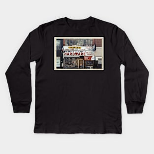 Weinstein & Holtzman Hardware - New York City Store Sign Kodachrome Postcards Kids Long Sleeve T-Shirt